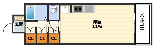 扇町第2マンション(ワンルーム/2階)の間取り写真