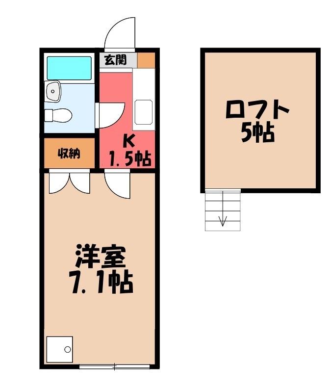 アザレア(1K/2階)の間取り写真