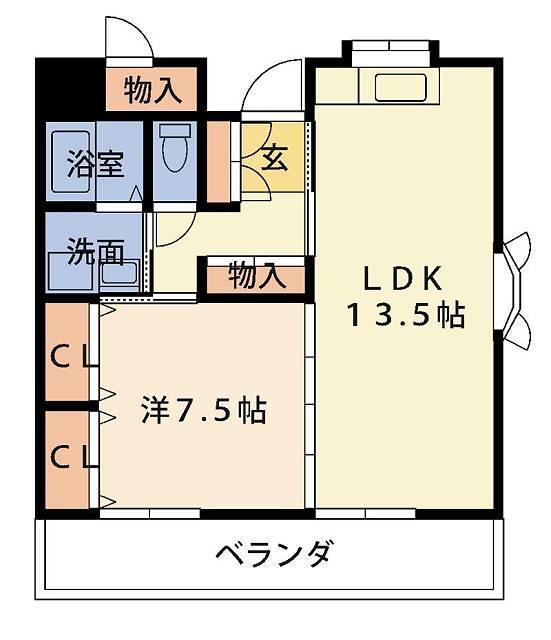 KAGITA(1LDK/1階)の間取り写真