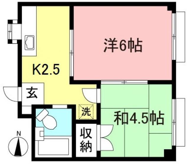 PALACE MARCY(2K/2階)の間取り写真