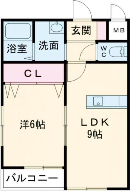 クラウディア香里ケ丘(1LDK/2階)の間取り写真