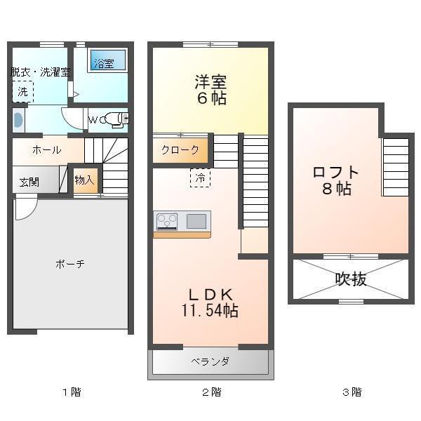DK宮崎A(1LDK/1階)の間取り写真
