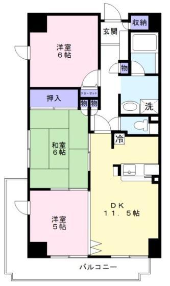 パウロニアビューコート(3LDK/8階)の間取り写真