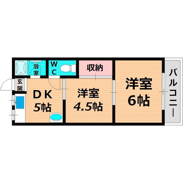 トヨダマンション(2DK/1階)の間取り写真
