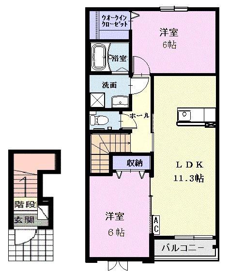 サンセールNEO(2LDK/2階)の間取り写真