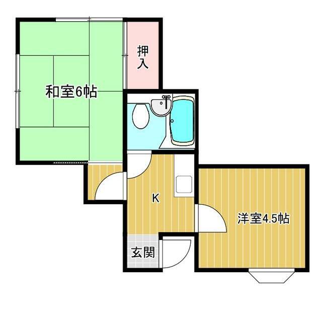 大町コーポ3(2K/2階)の間取り写真