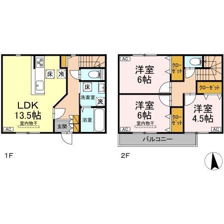 GARDEN HEIGHTS TAKE(3LDK/2階)の間取り写真