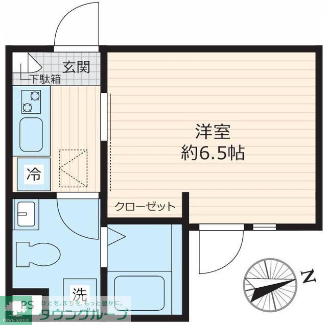 SORANOA飯能(1K/1階)の間取り写真