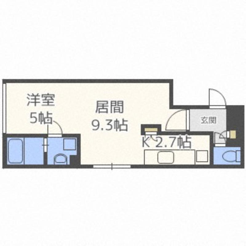 プレジール札幌(1K/2階)の間取り写真