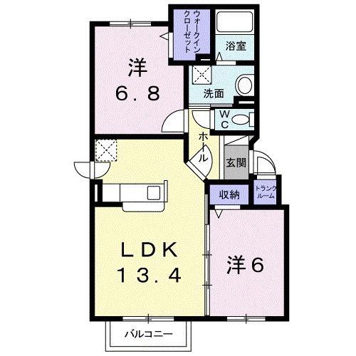 フォルトゥーナ(2LDK/4階)の間取り写真