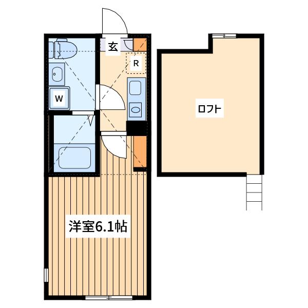 ネスト大倉山(1K/2階)の間取り写真