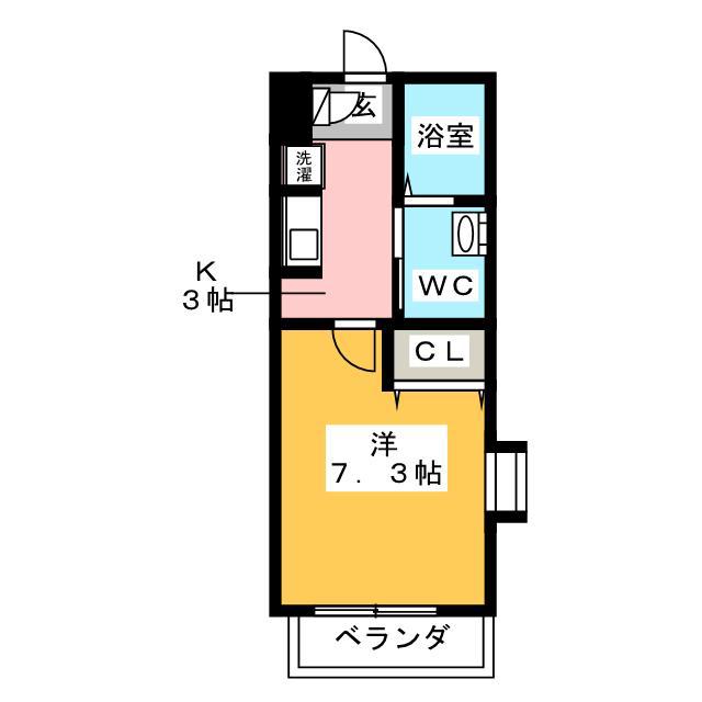 レフィーノ元住吉(1K/2階)の間取り写真