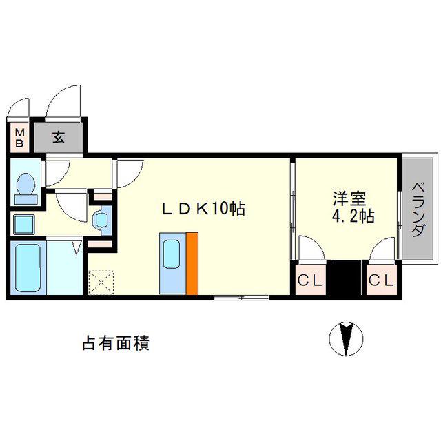おーりとーりIV(1LDK/2階)の間取り写真