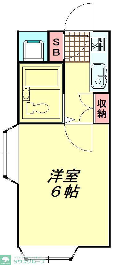 ラフィーネ新宿(ワンルーム/2階)の間取り写真