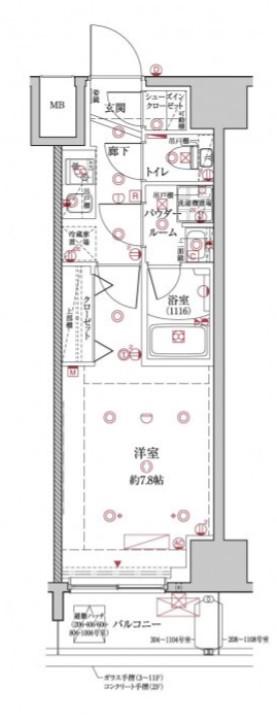 クレイシア板橋本町(1K/2階)の間取り写真