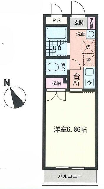 エアフォルク久里浜(1K/3階)の間取り写真