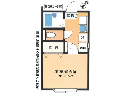 アネックス落合B(1K/2階)の間取り写真