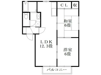 カルテットハウス(2LDK/1階)の間取り写真