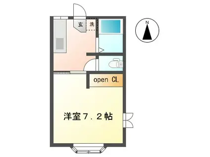 MTハイツ北山(1K/1階)の間取り写真