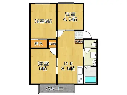 LINO中山(3DK/1階)の間取り写真