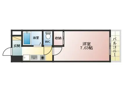 スタンドアップ古市(1K/3階)の間取り写真