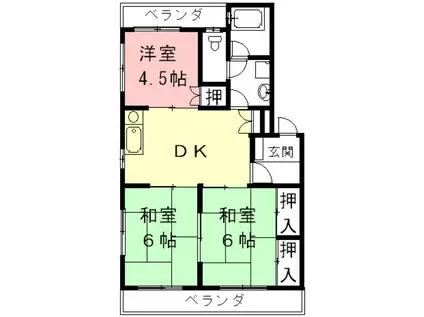 プラザ・スール(3DK/3階)の間取り写真