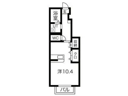 A.COURT(ワンルーム/1階)の間取り写真