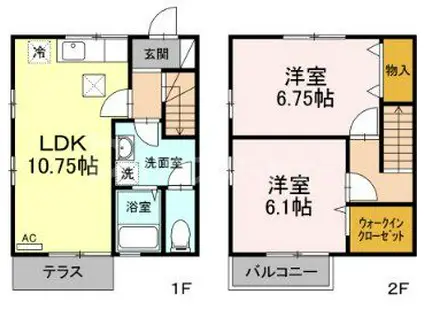 クライスハイム(2LDK/1階)の間取り写真