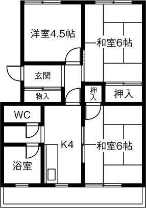 明治ハイツ(3DK/2階)の間取り写真