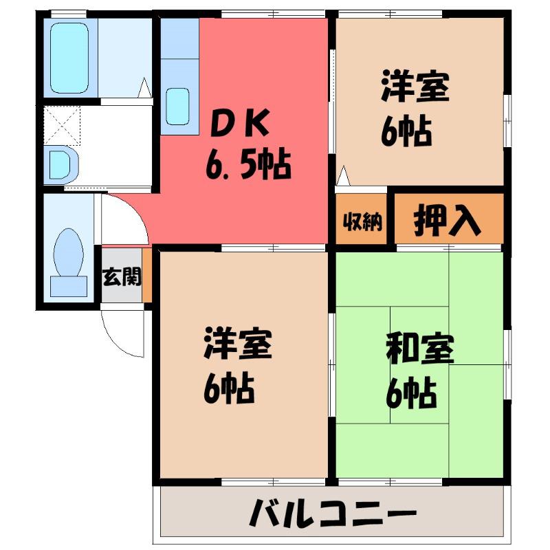 YSコーポA(3DK/2階)の間取り写真