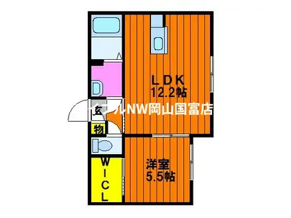 スカイメゾン(1LDK/2階)の間取り写真