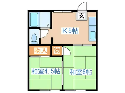 コーポ芦立(2K/2階)の間取り写真