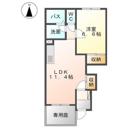 スターテラス 小池原(1LDK/1階)の間取り写真