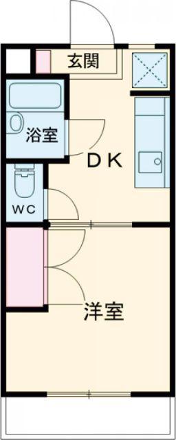 ファンタハウス(1DK/1階)の間取り写真