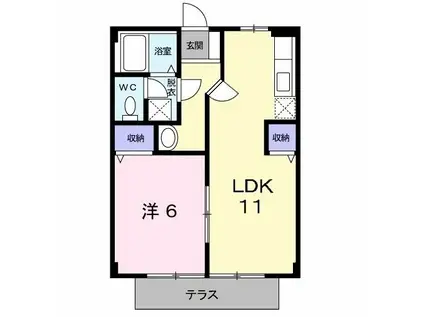 前田ハイツIII(1LDK/1階)の間取り写真