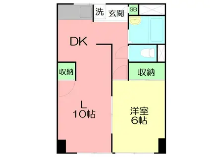 ブランドール(1LDK/3階)の間取り写真