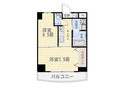 ヨーロピア荒田(2K/7階)の間取り写真