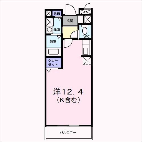 ルートサイドヴィラ(ワンルーム/3階)の間取り写真