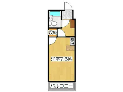 ジョイフルFORTUNE(ワンルーム/4階)の間取り写真