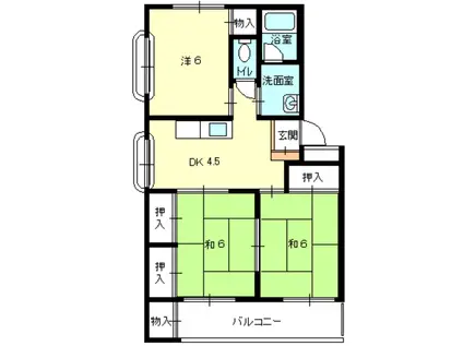 ホワイトハイム(3DK/3階)の間取り写真