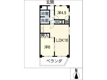ファクタービル(2LDK/6階)の間取り写真