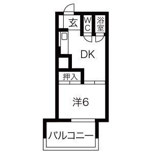 はとビル(1DK/5階)の間取り写真