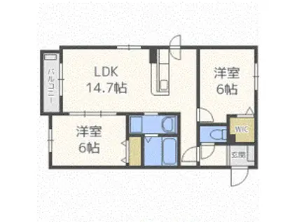 ビックイースト ネオ(2LDK/1階)の間取り写真