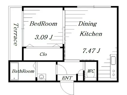 ミレ・フォリア(1DK/3階)の間取り写真