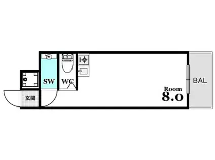 リバーサイド加古町(ワンルーム/4階)の間取り写真
