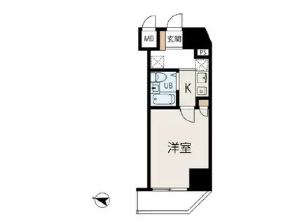 菱和パレス高輪台(1K/2階)の間取り写真