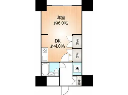 ダイアパレス青山(1DK/2階)の間取り写真