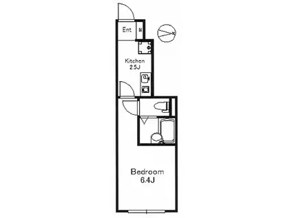MSKレジデンス世田谷桜(1K/1階)の間取り写真