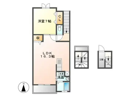 アルバーダⅠ(1LDK/3階)の間取り写真