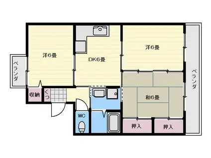 フローレンス吉野I(3DK/2階)の間取り写真